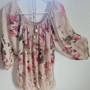 Floral Sheer Material Top